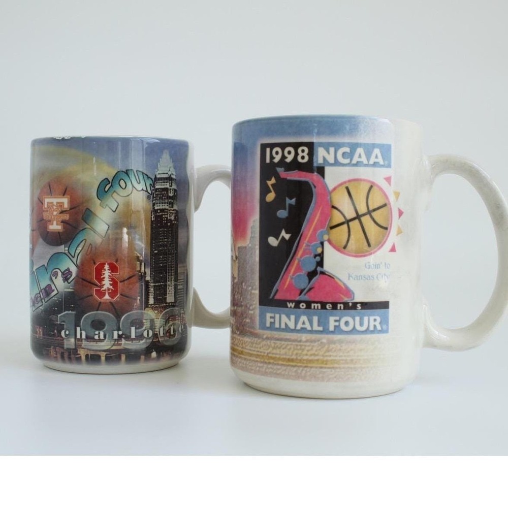 March Madness NCAA Womens Final Four Mug Set 1996 Charlotte 1998 Kansas City